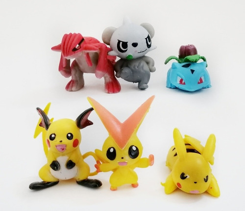 Set X 6 Figuras De Pokemón Pikachu  En Bolsa 