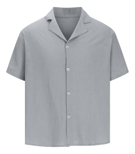 Blusa Havaiana De Manga Curta Com Fecho De Botão Masculina