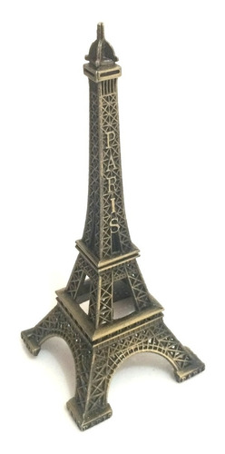 Souvenir Miniatura Da Torre Eiffel Em Metal Com 15 Cm - Recordação Lembrança De Viagem Paris França