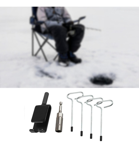 4 Piezas De Anclajes Para Pesca En Hielo, Adaptador De