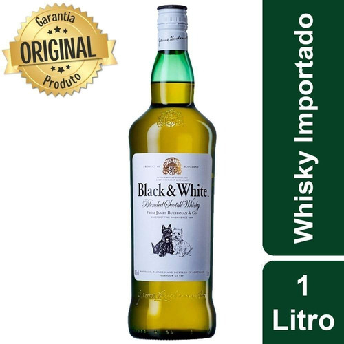 Imagem 2 de 3 de Whisky Escocês 8 Anos 1 Litro Black & White