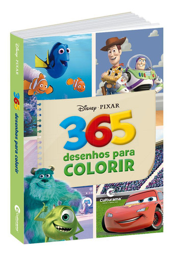Livro 365 Desenhos Para Colorir Disney Pixar