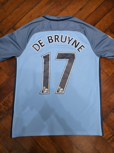 Camiseta Titular Manchester City 2018/19, De Bruyne 17 M (Usado)
