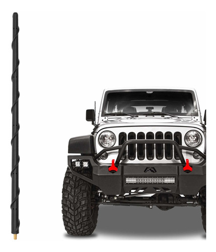| Flexible Car Wash Spiral Antenna Replacement KSaAuto 16 Short Antenna Compatible with Jeep Wrangler JL JK JKU JLU Rubicon Unlimited Gladiator 2007-2021 Upgrade Designed for Optimized Reception 