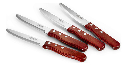 Juego De Cuchillos Para Carne Acero Inoxidable Mango Madera