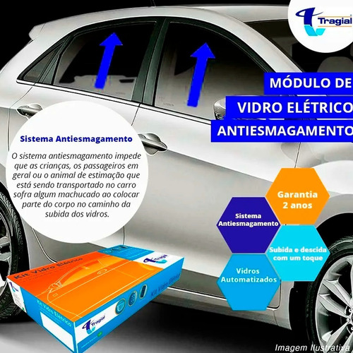 Kit Vidro Eletrico Tras Onix Joy 2019 + Mód Vidro Diant Tury