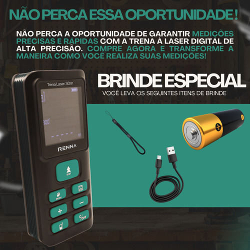 Trena Laser Digital Alta Precisão Profissional Ip54 Renna