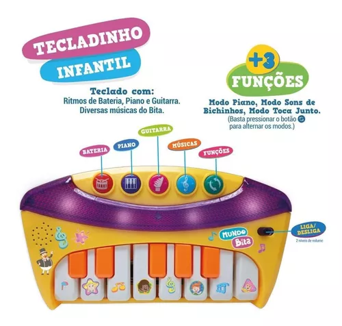 Tecladinho Musical Infantil Mundo Bita - Lojinha do Bita