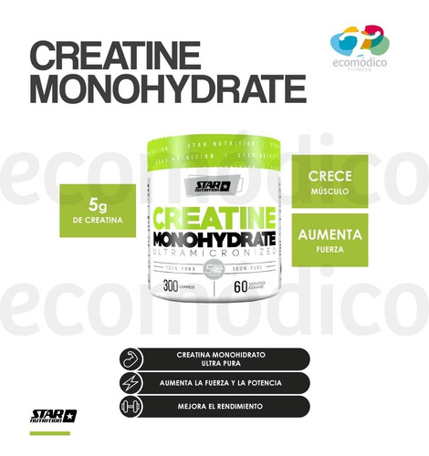 Imagen 4 de 8 de Whey Protein 2 Lb + Creatina 300 Gr Star Nutrition