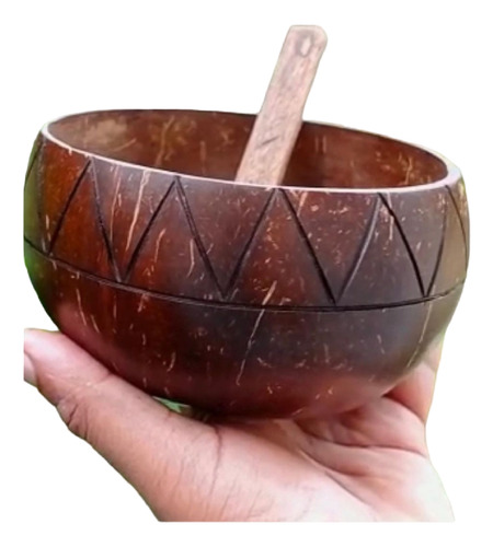 4 Bowls De Coco + 4 Cuchara (drcocco) + 4 Bases