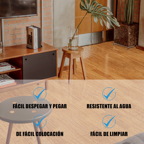 Vinil Piso Autoadherible Tipo Duela Madera 36pza Para 5 Mts2 Marrón