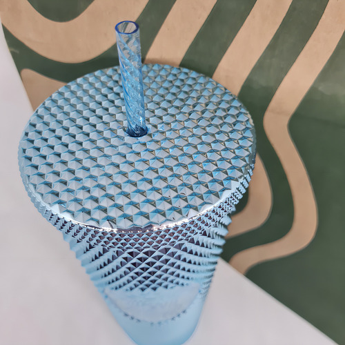 Vaso Starbucks Studded Azul Metalizado Summer Color Azul Cielo Metalizado