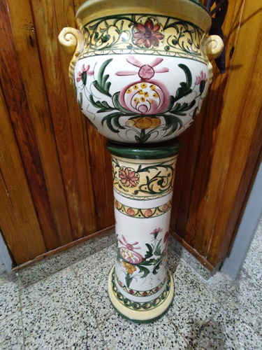 Hermoso Macetero Y Pedestal 