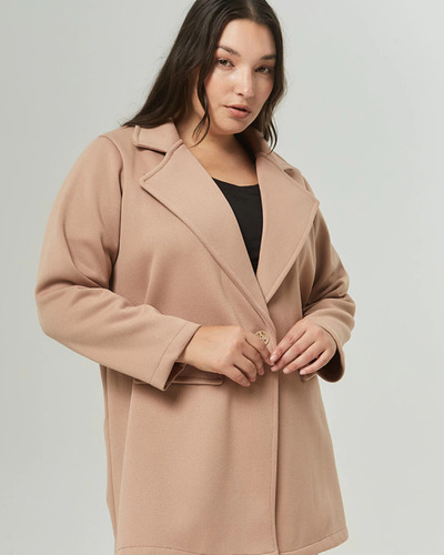 Tapado Oversize De Paño Largo Mujer Liso Saco Talles Grandes