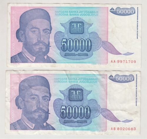 Billete Yugoslavia 50000 Dinara 1993 (c85)