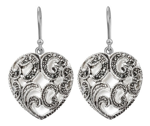 Aretes Corazón En Plata .925 