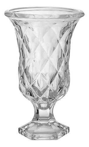 Full Diamond Vaso Decorativo Enfeite Casa 29cm Cristal Eco Cor Transparente