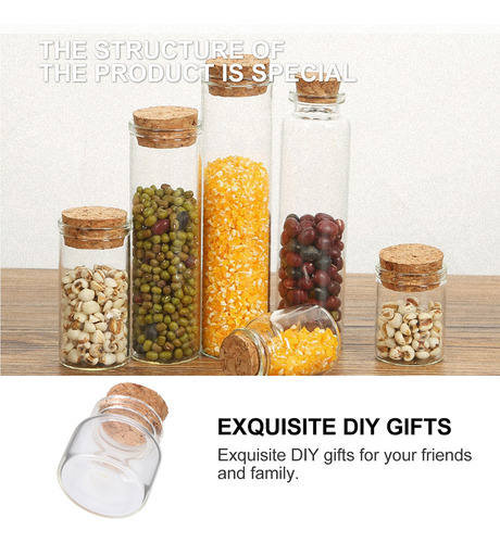 Minibotellas De Vidrio De Corcho Para Regalo, 20 Unidades