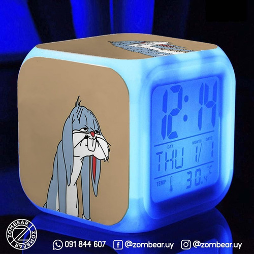 Reloj Led Alarma Despertador | Bugs Bunny | Zombear
