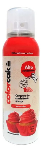 Corante Chantilly Alimenticio Spray Vermelho Color Cake 42gr