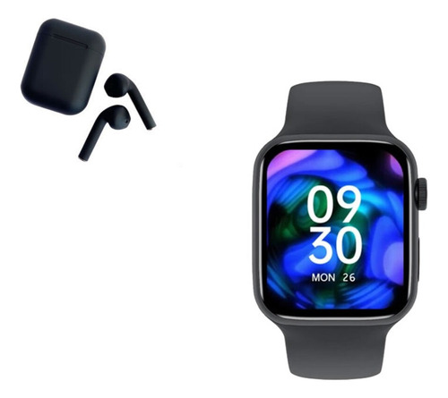 Pack Smartwatch I8 Pro Max Negro Y Audífono I12 Negro