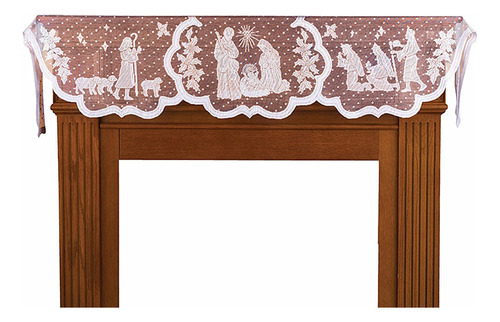 Mantel Navideño De Encaje Con La Virgen María Religiosa, 1 P
