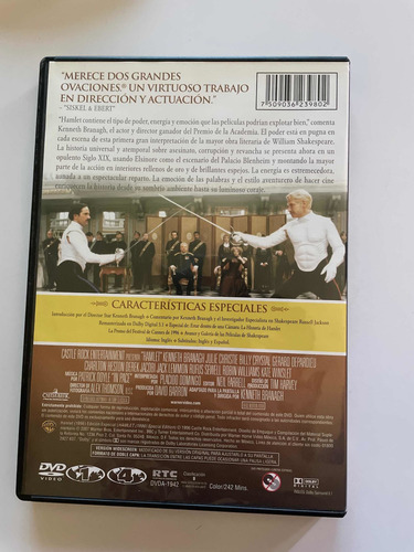 Hamlet, De Kenneth Branagh (1996). Dvd (Usado)