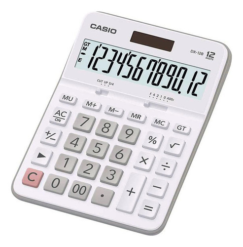 Calculadora de escritorio Casio DX-12b-We con pantalla grande de 12 dígitos, color blanco