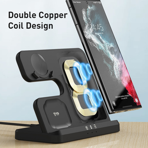 Imagen 6 de 9 de Soporte Cargador Inalámbrico 3 En 1 Para Samsung