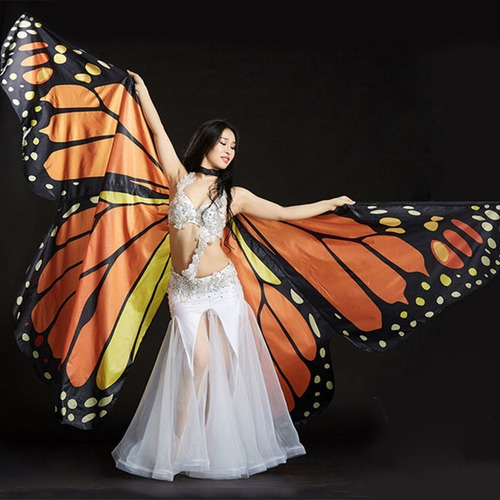 M Para / Traje De Danza Del Vientre Egipcio Con Alas De