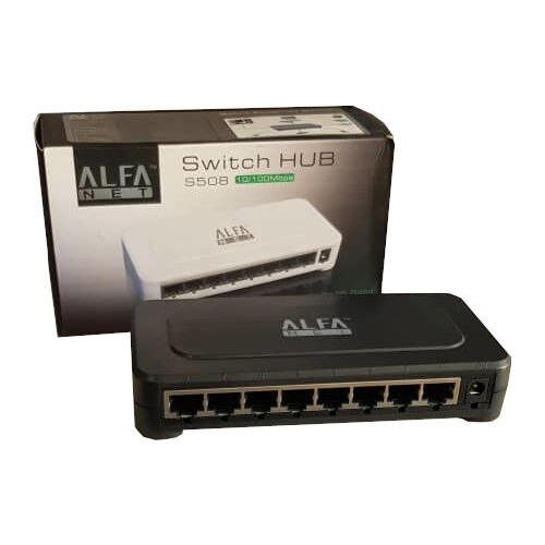  Switch De Red Ethernet Alfa S808 (8 Ports) 10/100/1000 Jwk