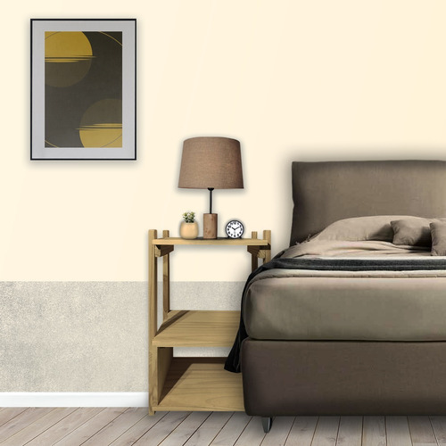 Mesa Cube Light com prateleira e pernas altas Sajo Modern Oak Wood