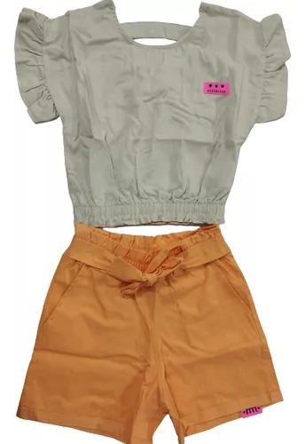 Conjunto Infantil Milli E Nina Blusa Shorts Modinha 49455