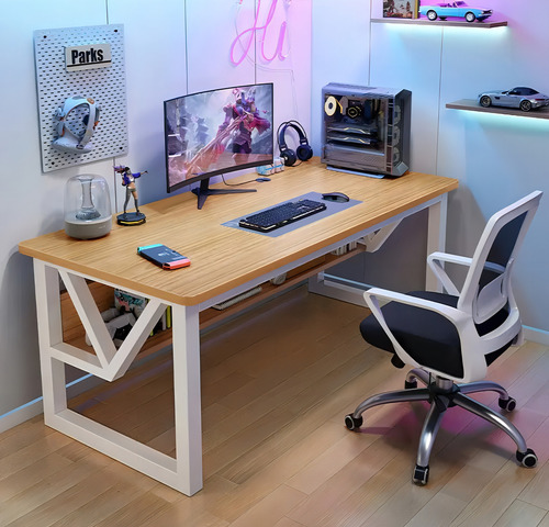 Escrivaninha gamer Ralean Mesa Gamer Com prateleira 140 aço de 170cm x 75cm x 60cm preto