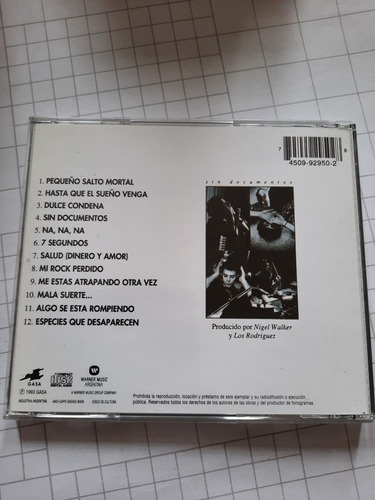 Los Rodriguez- Cd - Dulce Condena Sin Documentos
