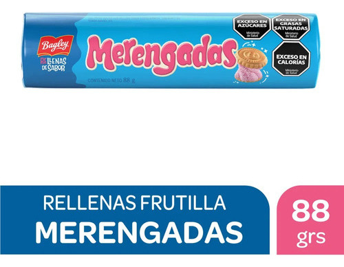 Pack X2 Galletitas Merengadas Rellenas Frutilla Bagley 88g