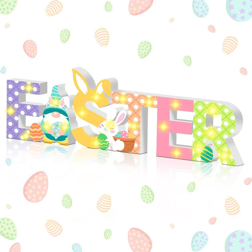 Letrero Led De Madera Para Mesa De Pascua