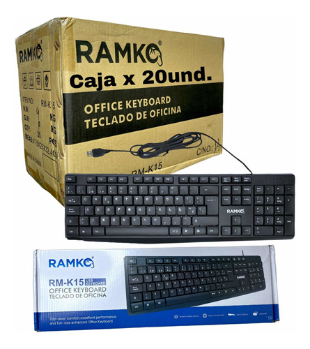 Teclado Para Pc Básico Usb Caja X 20 Unidades Marca Ramko