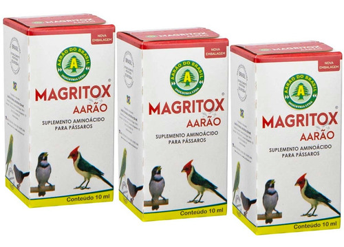 Kit 3 Magritóx 10ml Aarão Passarinho Gordo Obeso