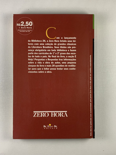 Livro Dom Casmurro Machado De Assis Zero Hora - C1