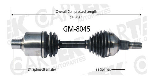 Flecha Homocinetica Completa Izq Oldsmobile Silhouette 99-04