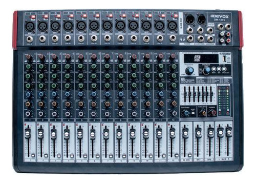 Mesa de audio Bluetooth USB Devox DM-12fx de 12 canales