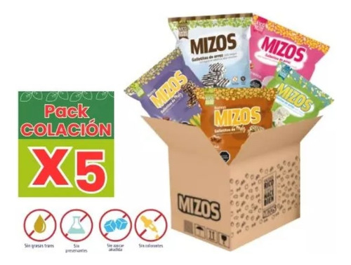 Mix Galletas 5 Paquetes Mizos Colación Vegan Gluten Free