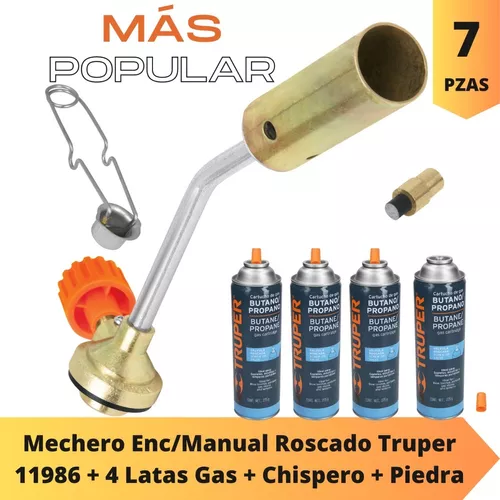 Mechero para lata de gas con válvula roscada, Truper, Mecheros, 11986