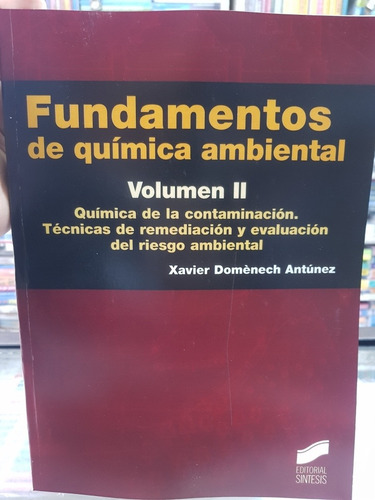 Libro Fundamentos De Quimica Ambiental Vol 2 Xavier Domenech
