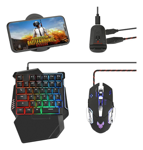 Combo De Teclado Y Ratón Laelr, Gamer, 35 Teclas, Luz Rgb