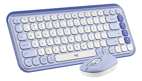 Kit Teclado Y Mouse Logitech Pop Icon Español Lila