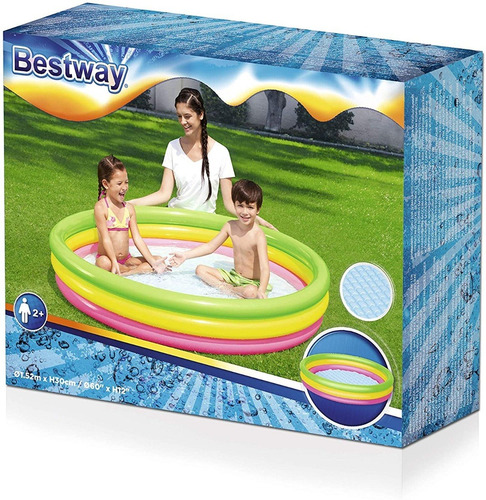 Piscina Infantil Inflable 152 X 30 Cm Con 3 Aros Multicolor