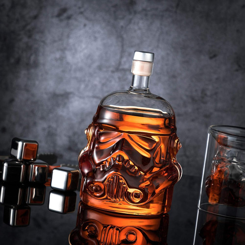 Set Decantador De Whisky Transparent Creative Con 2 Vasos...
