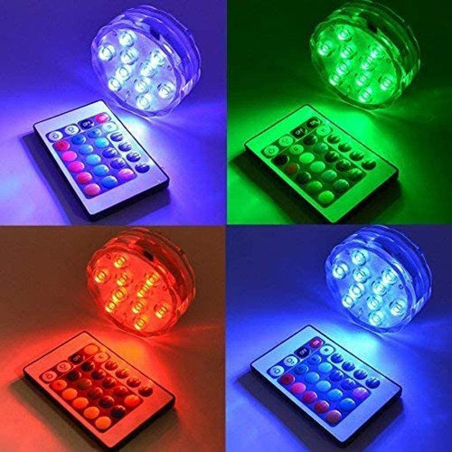 Imagen 7 de 7 de Luz Led Sumergible Con Control Remoto, Piscinas, Decoración.